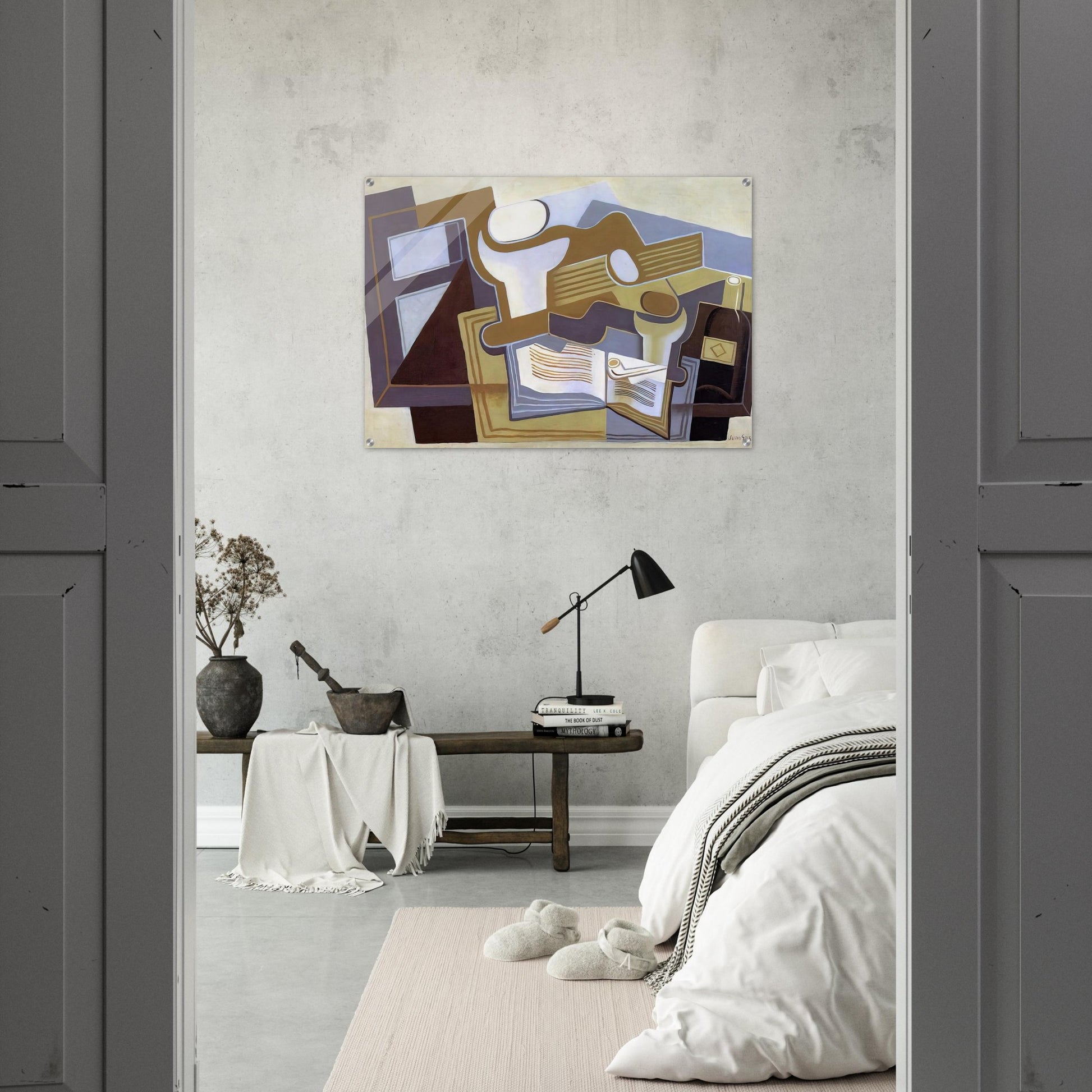 GUITAR AND FRUIT DISH 1 - Juan Gris Acrylic Print - 70x100 cm / 28x40″ inches | Juan Gris Wall Art | Juan Gris Prints