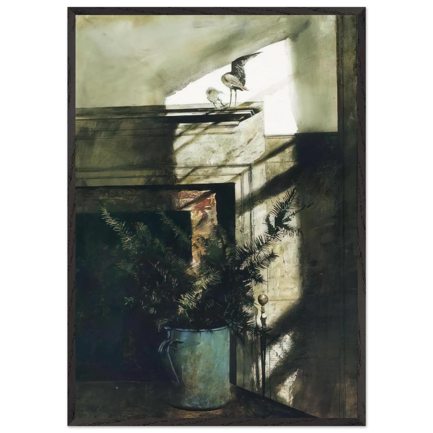 BIRD IN THE HOUSE - Andrew Wyeth Framed Art Print – Black Wooden Frame - Default Title - -Framed Art Print