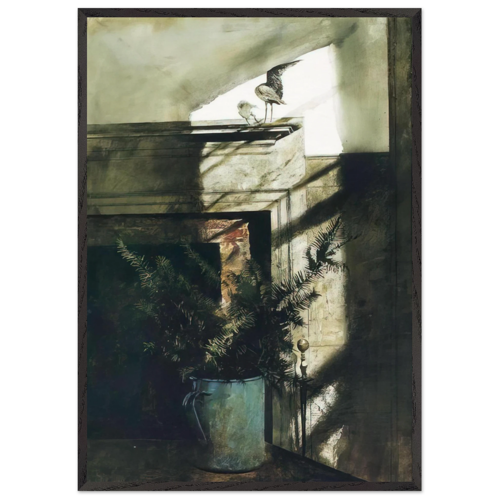 BIRD IN THE HOUSE - Andrew Wyeth Framed Art Print – Black Wooden Frame - Default Title - -Framed Art Print