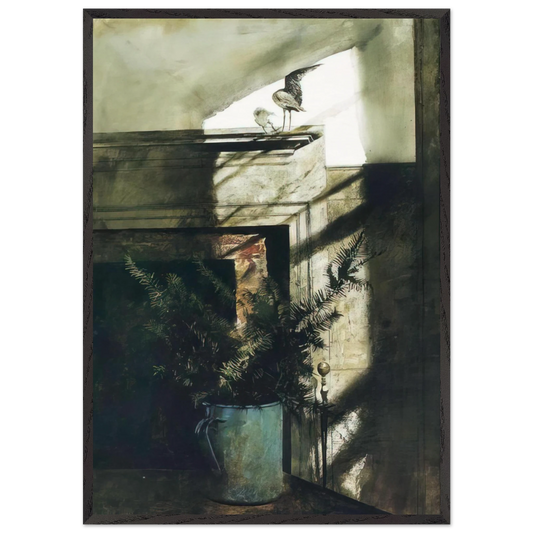 BIRD IN THE HOUSE - Andrew Wyeth Framed Art Print – Black Wooden Frame - Default Title - -Framed Art Print