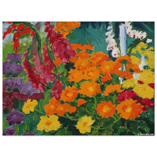 Emil Nolde - Flower garden marigolds Fine Art Poster - Default Title