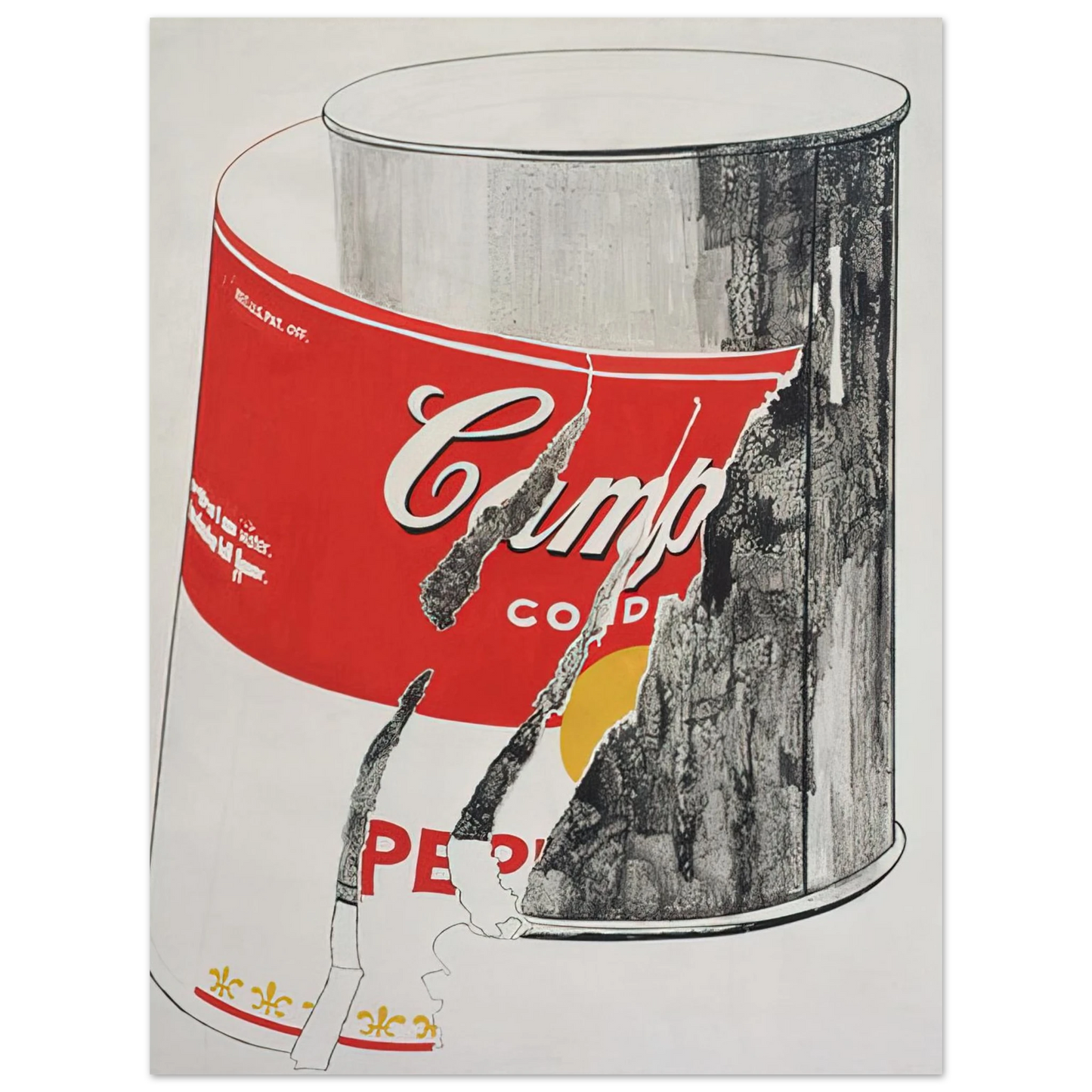 Andy Warhol - Big Torn Campbell's Soup Can  Pepper Pot  Fine Art Poster - 13x18 cm / 5x7 inches
