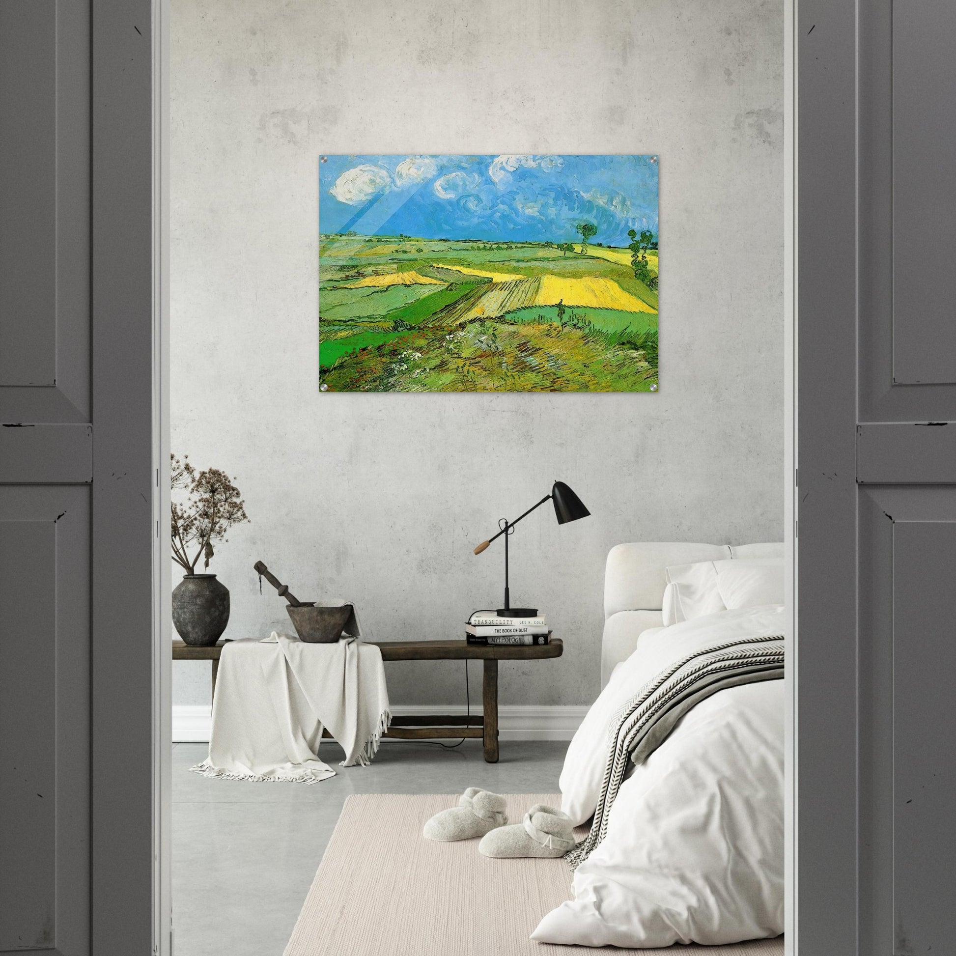 Wheat Fields at Auvers Under Clouded Sky - Vincent van Gogh Acrylic Print - 70x100 cm / 28x40″ inches