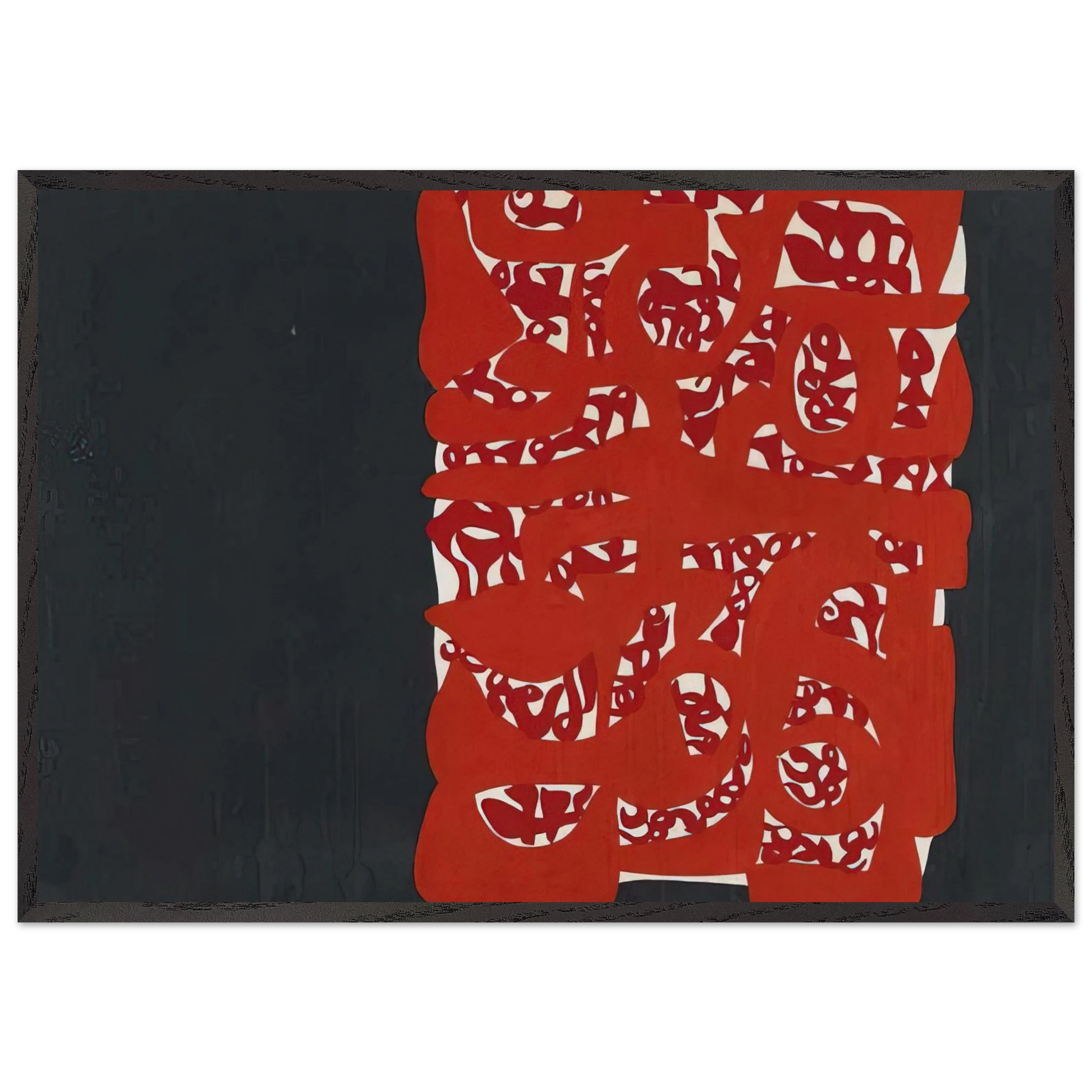 Rettangolo rosso - 1960 - Carla Accardi Framed Art Print – Black Wooden Frame - Default Title - -Framed Art Print