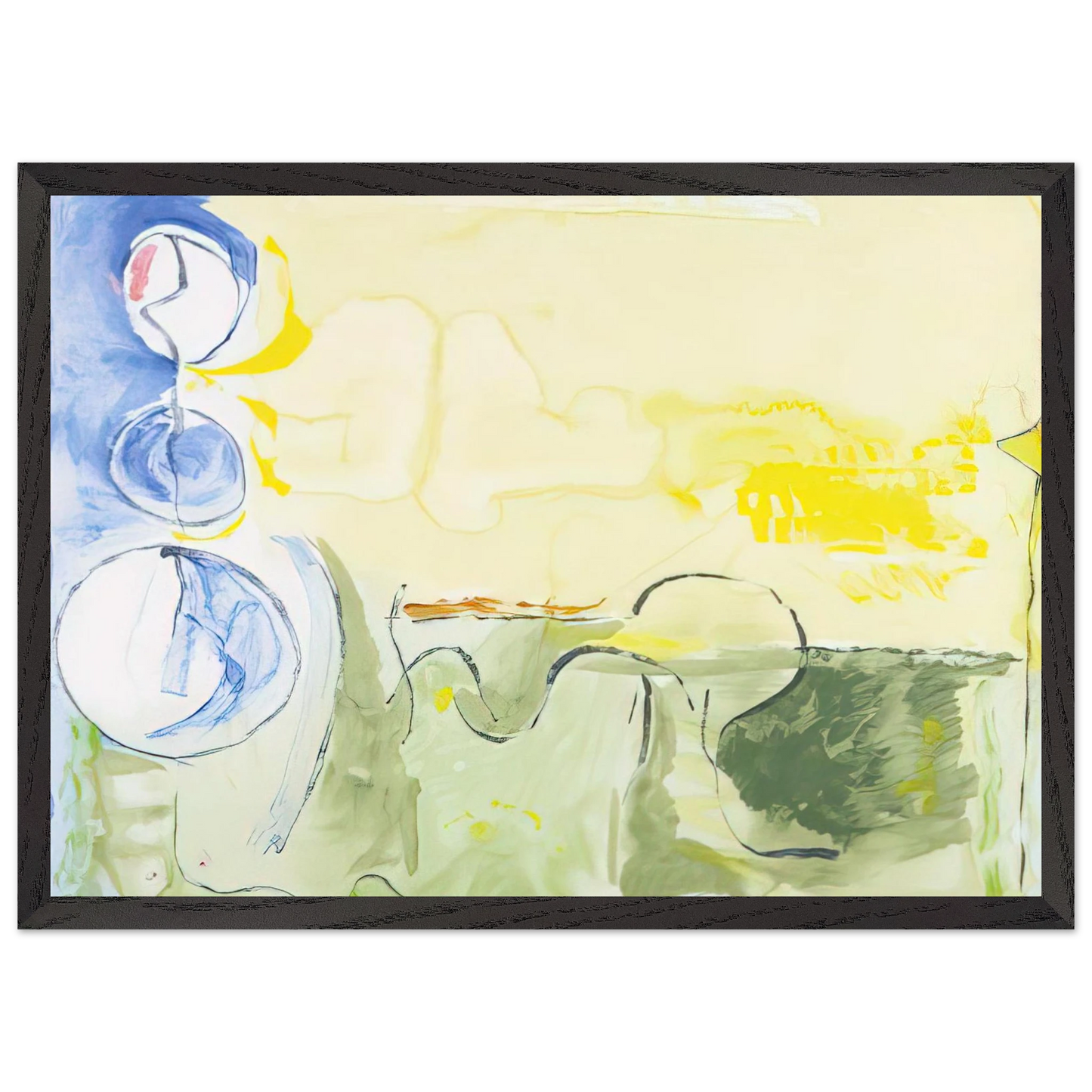 Helen Frankenthaler - Flotilla - 2006 Wall art - 30x45 cm / 12x18 inches - Premium Wooden Framed Poster With Fine Art Paper - White frame