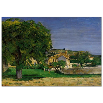 Chestnut Trees and Farmstead of Jas de Bouffin - Paul Cézanne Brushed Aluminum Print - 70x100 cm / 28x40 inches | Paul Cézanne Aluminum Print | Paul Cézanne Prints