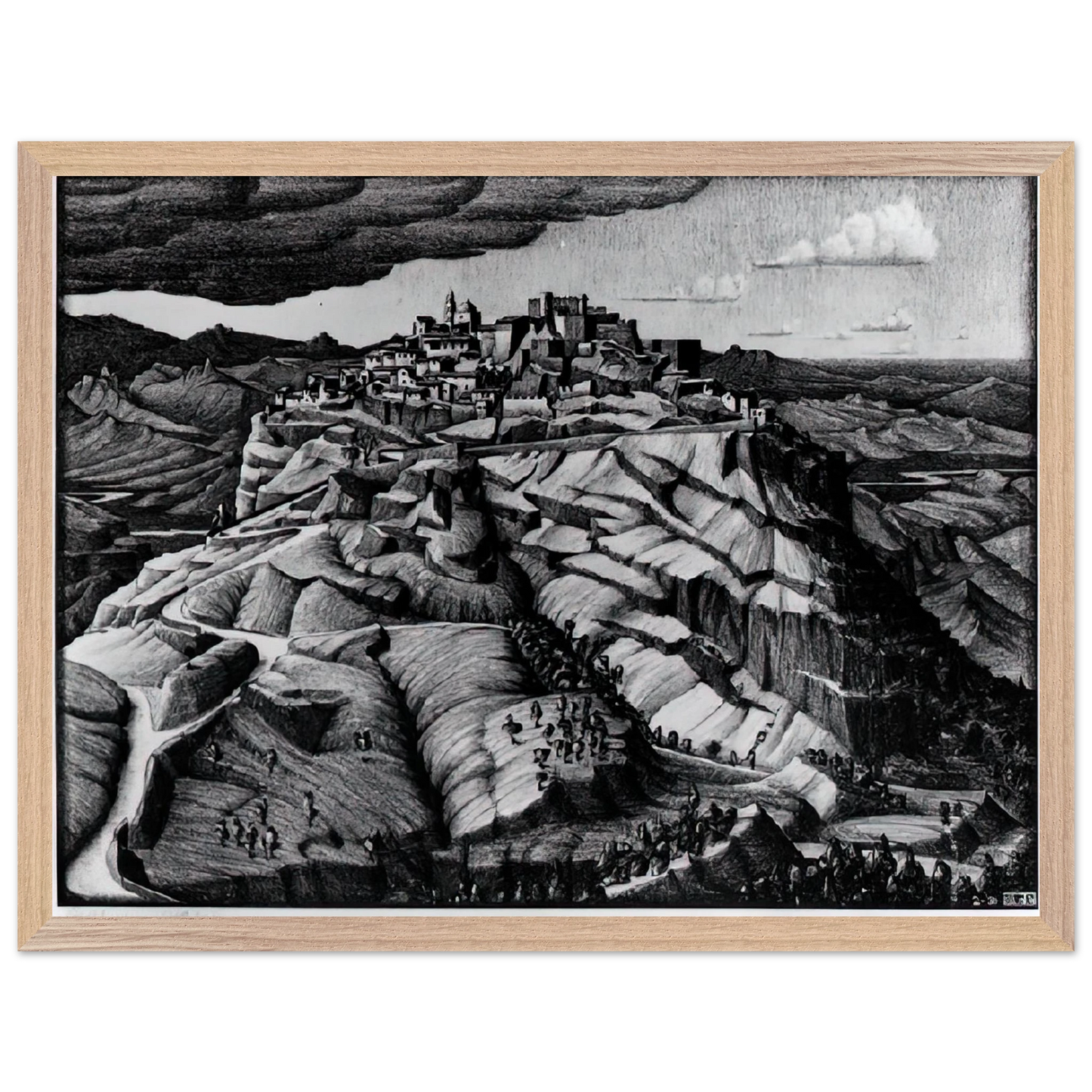 MC Escher - SANTA SEVERINA CALABRIA FEBRUARY 1931 1931 Wall Art - 30x40 cm / 12x16 inches - Premium Wooden Framed Poster With Fine Art Paper - White frame