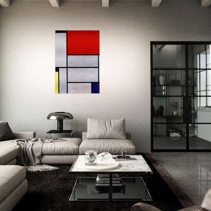 Tableau I - Piet Mondrian Brushed Aluminum Print - 70x100 cm / 28x40 inches | Piet Mondrian Aluminum Print | Piet Mondrian Prints