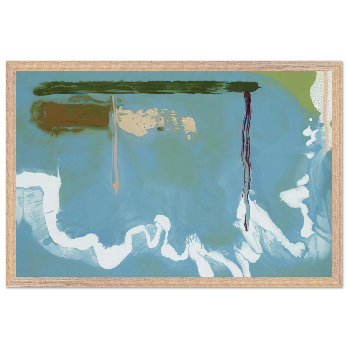 Helen Frankenthaler - Skywriting - 1997 Wall art - 45x60 cm / 18x24 inches - Premium Wooden Framed Poster With Fine Art Paper - Wood frame