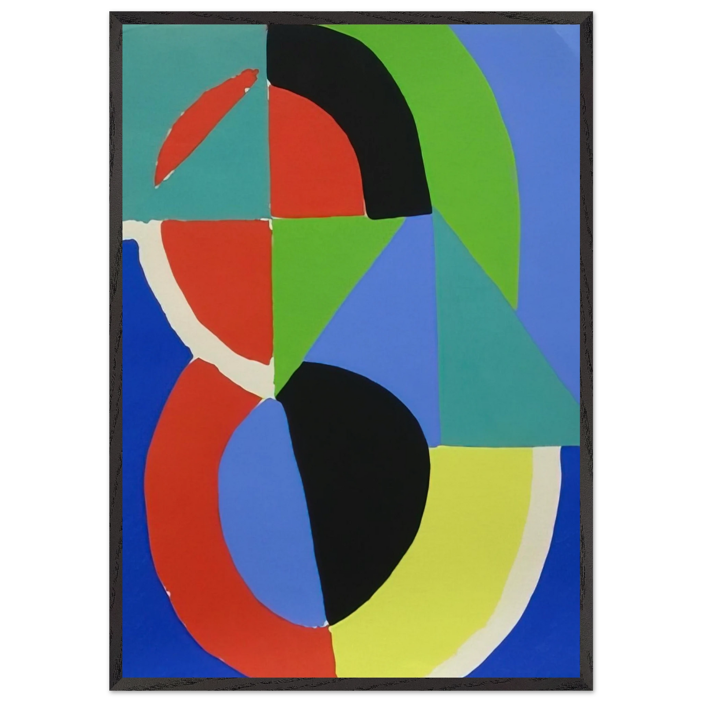 COMPOSITION 2 N1 - Sonia Delaunay Framed Art Print – Black Wooden Frame - Default Title - -Framed Art Print
