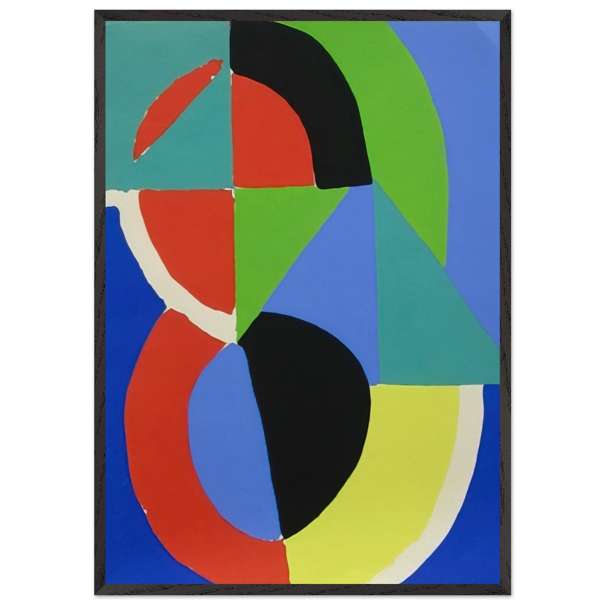 COMPOSITION 2 N1 - Sonia Delaunay Framed Art Print – Black Wooden Frame - Default Title - -Framed Art Print