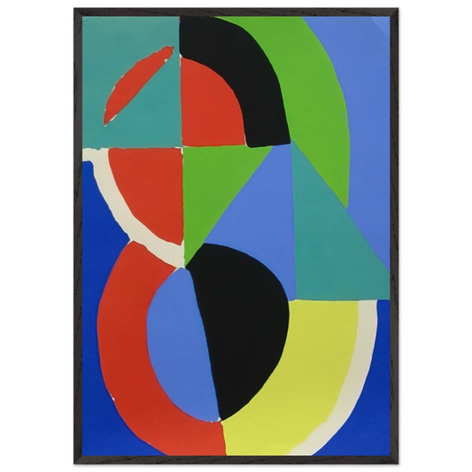 COMPOSITION 2 N1 - Sonia Delaunay 70x100 cm / 28x40 inches Framed Art Print – Black Wooden Frame