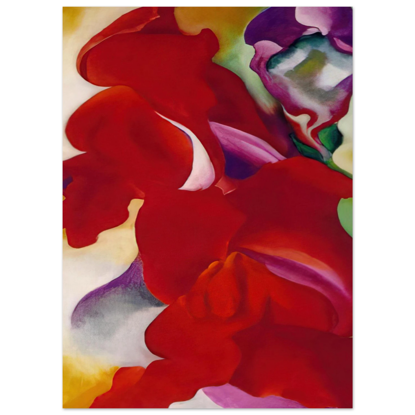 Georgia O'Keeffe - Red Snapdragons Fine Art Poster - 75x100 cm / 30x40 inches
