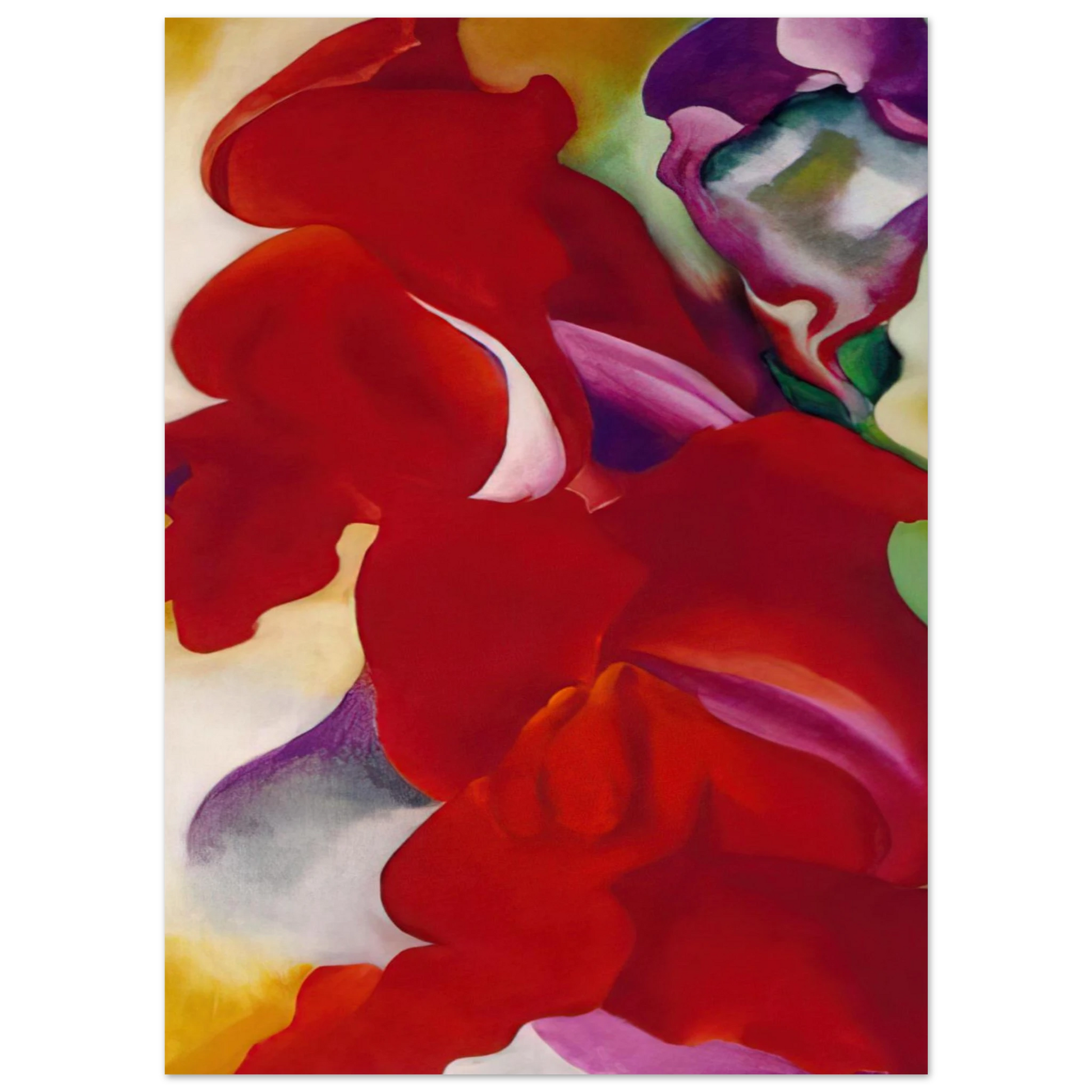 Georgia O'Keeffe - Red Snapdragons Fine Art Poster - 75x100 cm / 30x40 inches