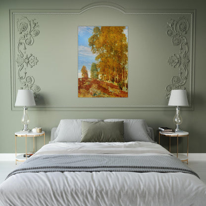 Autumn Hilltop, New England - Childe Hassam Brushed Aluminum Print - 70x100 cm / 28x40 inches | Childe Hassam Aluminum Print | Childe Hassam Prints