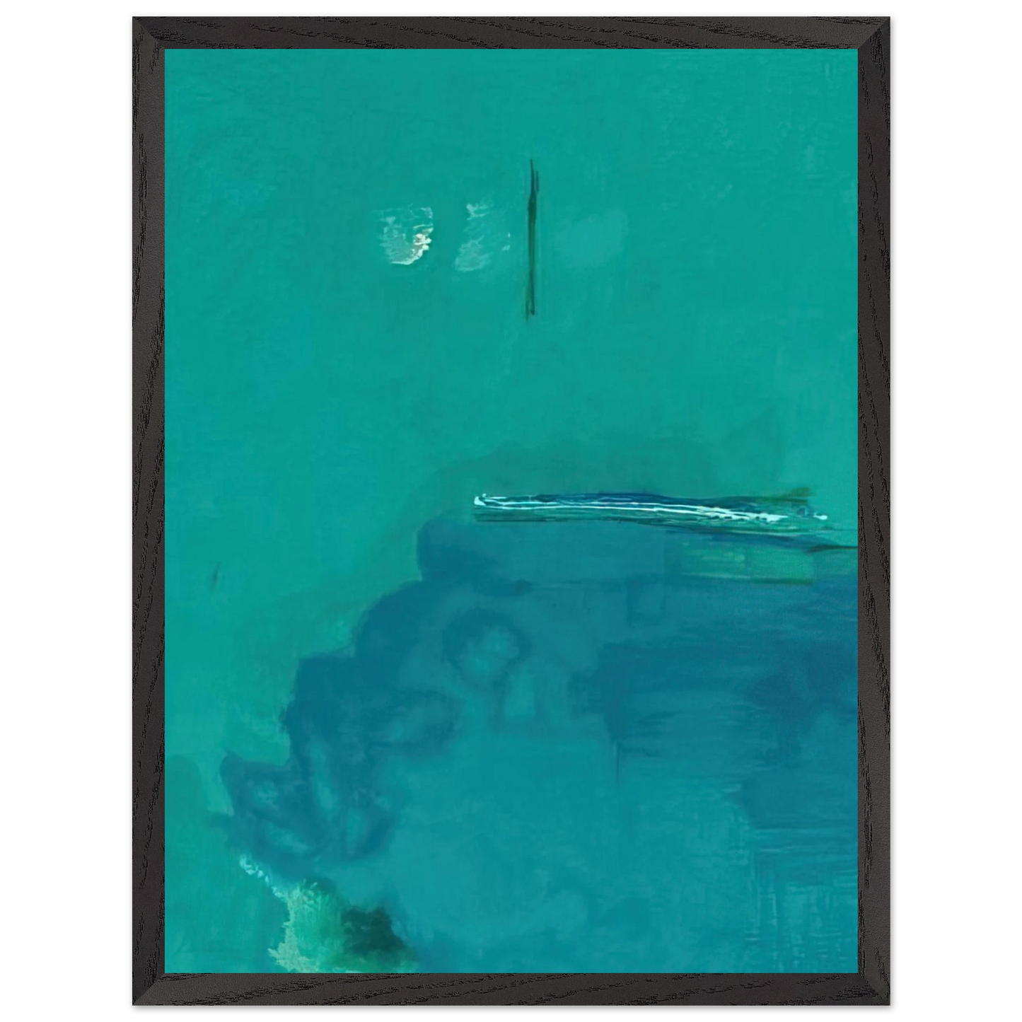 Helen Frankenthaler - Contentment Island - 2004 Wall art - 20x25 cm / 8x10 inches - Premium Wooden Framed Poster With Fine Art Paper - White frame