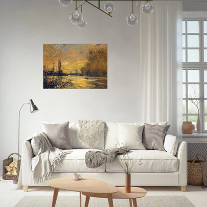 The Small Arm of the Seine at Argenteuil - claude monet Brushed Aluminum Print - 70x100 cm / 28x40 inches | claude monet Aluminum Print | claude monet Prints