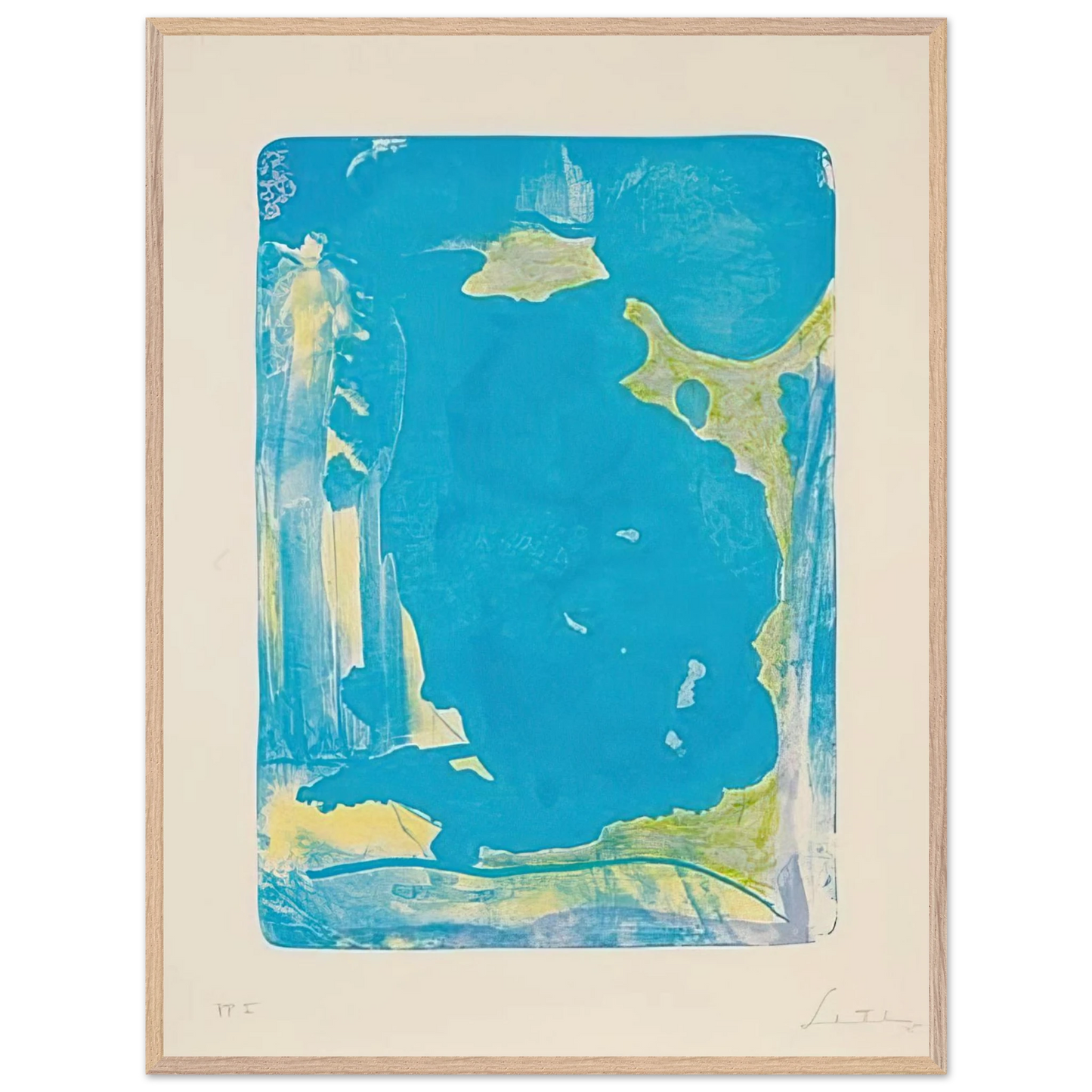 Helen Frankenthaler - Reflections IV - 1995 Wall art - 30x45 cm / 12x18 Inches - Premium Wooden Framed Poster With Fine Art Paper - White frame