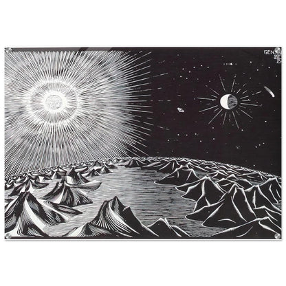 THE 4TH DAY OF THE CREATION - MC Escher Acrylic Print - 70x100 cm / 28x40″ inches | MC Escher Wall Art | MC Escher Prints