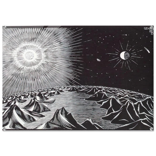 THE 4TH DAY OF THE CREATION - MC Escher Acrylic Print - 70x100 cm / 28x40″ inches | MC Escher Wall Art | MC Escher Prints