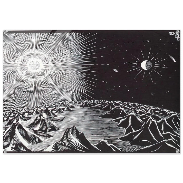THE 4TH DAY OF THE CREATION - MC Escher Acrylic Print - 70x100 cm / 28x40″ inches | MC Escher Wall Art | MC Escher Prints