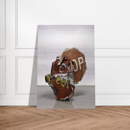 STOP SIDE EARLY WINTER GLUT 1987 - Robert Rauschenberg Brushed Aluminum Print - 70x100 cm / 28x40 inches | Robert Rauschenberg Aluminum Print | Robert Rauschenberg Prints