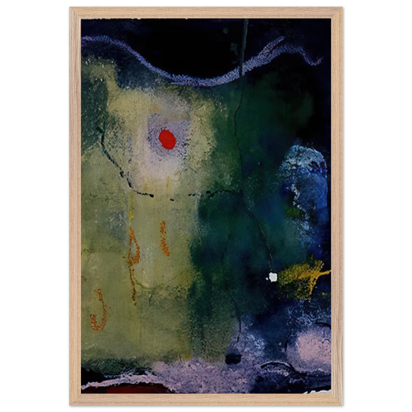 Helen Frankenthaler - The Other Side of the Moon - 1995 Wall art - 15x20 cm / 6x8 inches - Premium Wooden Framed Poster With Fine Art Paper - Black frame