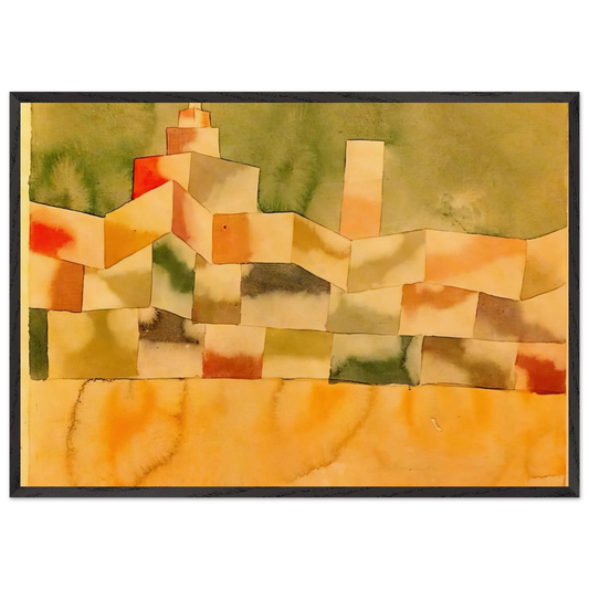 ORIENTAL ARCHITECTURE 1929 - Paul Klee 70x100 cm / 28x40 inches Framed Art Print – Black Wooden Frame