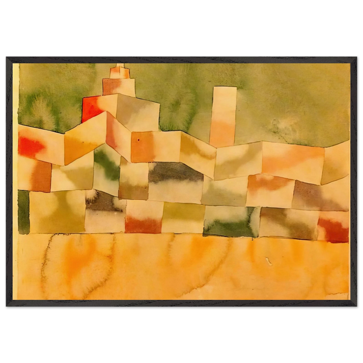 ORIENTAL ARCHITECTURE 1929 - Paul Klee 70x100 cm / 28x40 inches Framed Art Print – Black Wooden Frame