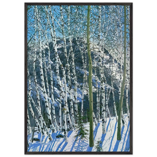 Birches - 2005 - Neil Welliver Framed Art Print – Black Wooden Frame - Default Title - -Framed Art Print