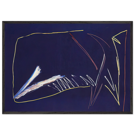 The Blue Whale - 1973 - Ronnie Landfield Framed Art Print – Black Wooden Frame - Default Title - -Framed Art Print