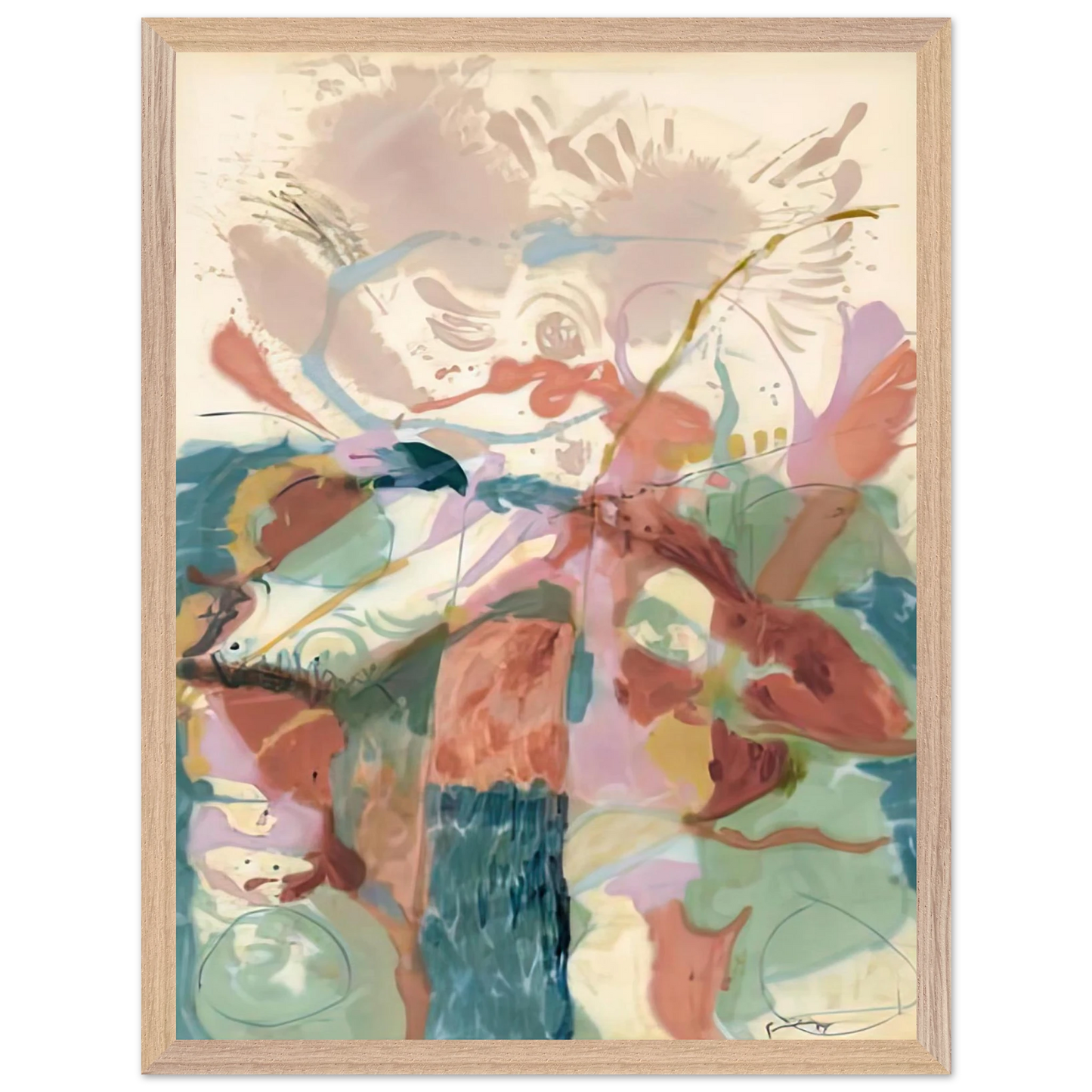 Helen Frankenthaler - Jacob's Ladder, 1957- Wall Art - 60x80 cm / 24x32 inches - Premium Wooden Framed Poster With Fine Art Paper - White frame