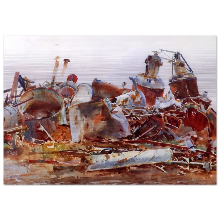 A Wrecked Sugar Refinery - John Singer Sargent Brushed Aluminum Print - 70x100 cm / 28x40 inches | John Singer Sargent Aluminum Print | John Singer Sargent Prints