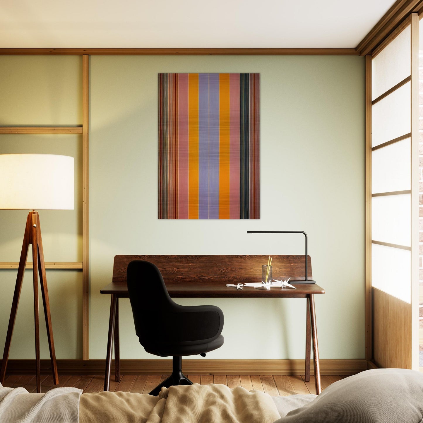 Blue Broad Jump - 1960 - Gene Davis Brushed Aluminum Print - 70x100 cm / 28x40 inches | Gene Davis Aluminum Print | Gene Davis Prints