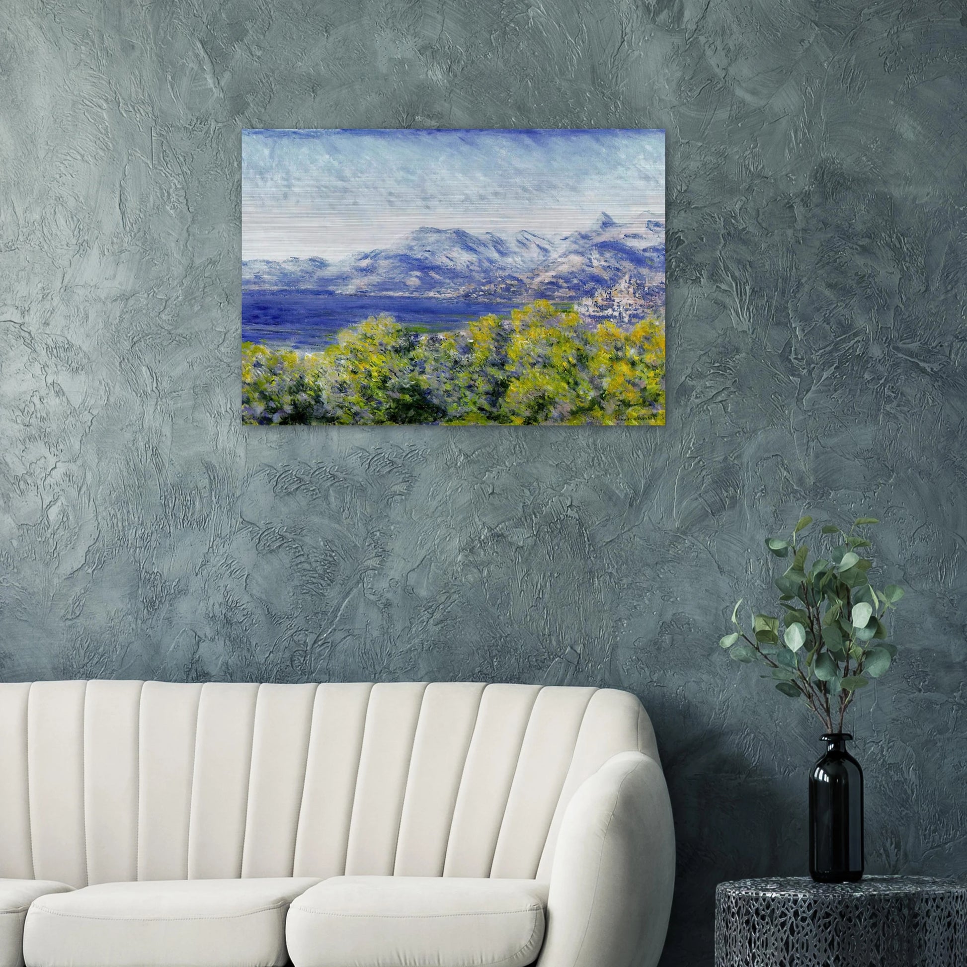 View of Ventimiglia - claude monet Brushed Aluminum Print - 70x100 cm / 28x40 inches | claude monet Aluminum Print | claude monet Prints