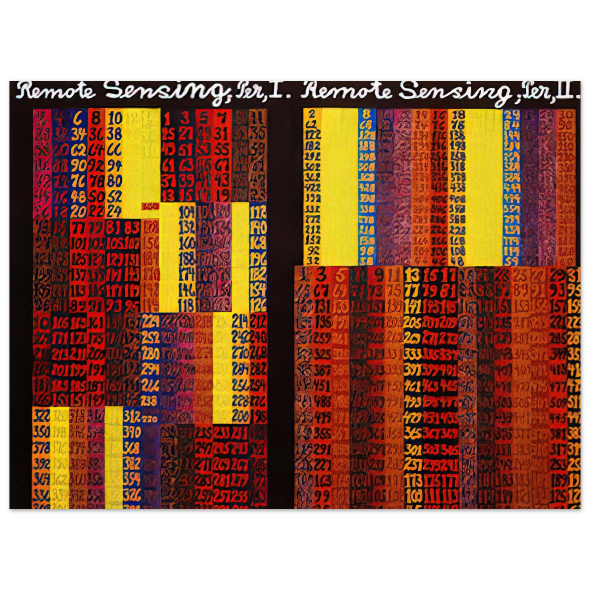 Alfred Jensen - Remote Sensing, Per I  II - 1979 Fine Art Poster - Default Title