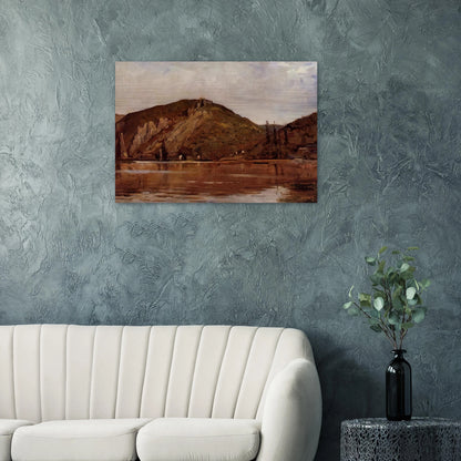 MEUSE RIVER AROUND NAMUR 1880 - Theo van Rysselberghe Brushed Aluminum Print - 70x100 cm / 28x40 inches | Theo van Rysselberghe Aluminum Print | Theo van Rysselberghe Prints