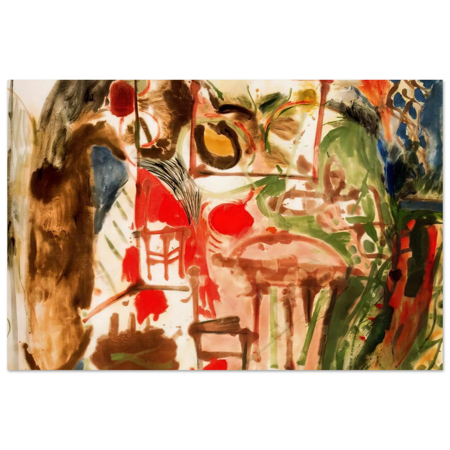 Helen Frankenthaler - Interior - 1957 Wall art - 40x50 cm / 16x20 inches - Premium Wooden Framed Poster With Fine Art Paper - Wood frame