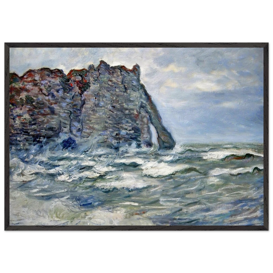 Port dAval Rough Sea - claude monet Framed Art Print – Black Wooden Frame - Default Title - -Framed Art Print