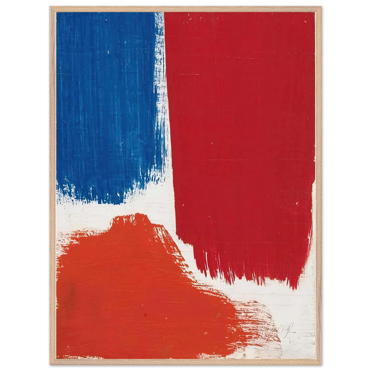 Mark Rothko - Untitled - 1961 Wall Art - 60x80 cm / 24x32 inches - Premium Wooden Framed Poster With Fine Art Paper - White frame