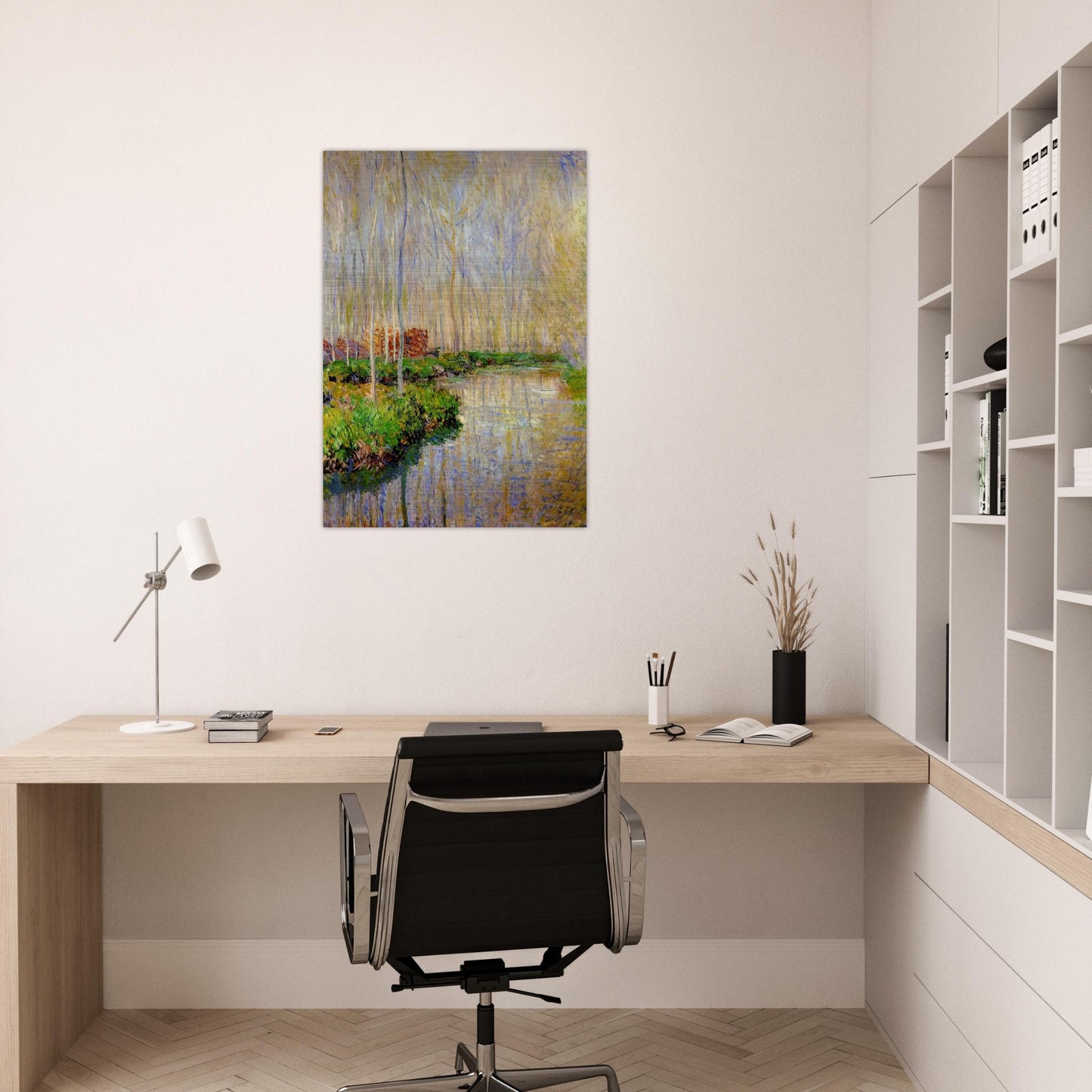 The River Epte - claude monet Brushed Aluminum Print - 70x100 cm / 28x40 inches | claude monet Aluminum Print | claude monet Prints
