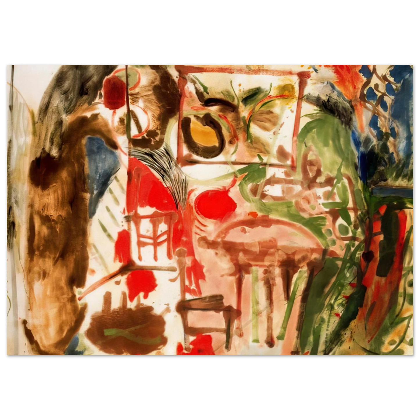 Helen Frankenthaler - Interior - 1957 Wall art - 30x40 cm / 12x16 inches - Premium Wooden Framed Poster With Fine Art Paper - Wood frame