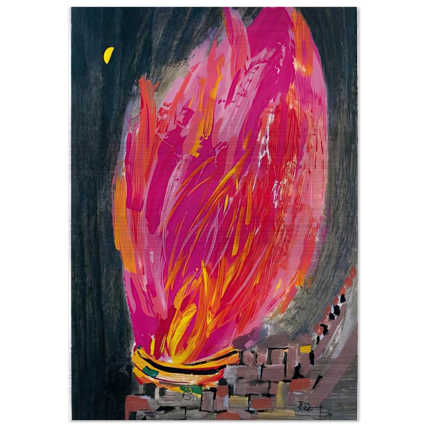 Torch - 2008 - Wu Guanzhong Brushed Aluminum Print - 70x100 cm / 28x40 inches | Wu Guanzhong Aluminum Print | Wu Guanzhong Prints