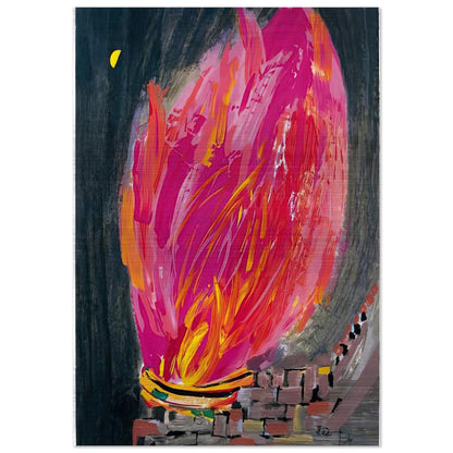 Torch - 2008 - Wu Guanzhong Brushed Aluminum Print - 70x100 cm / 28x40 inches | Wu Guanzhong Aluminum Print | Wu Guanzhong Prints