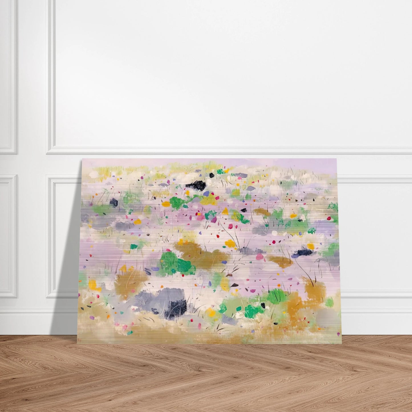 The Blooming Mountain - Abstract Expressionism, Ink and wash painting - Wu Guanzhong Brushed Aluminum Print - 70x100 cm / 28x40 inches | Wu Guanzhong Aluminum Print | Wu Guanzhong Prints