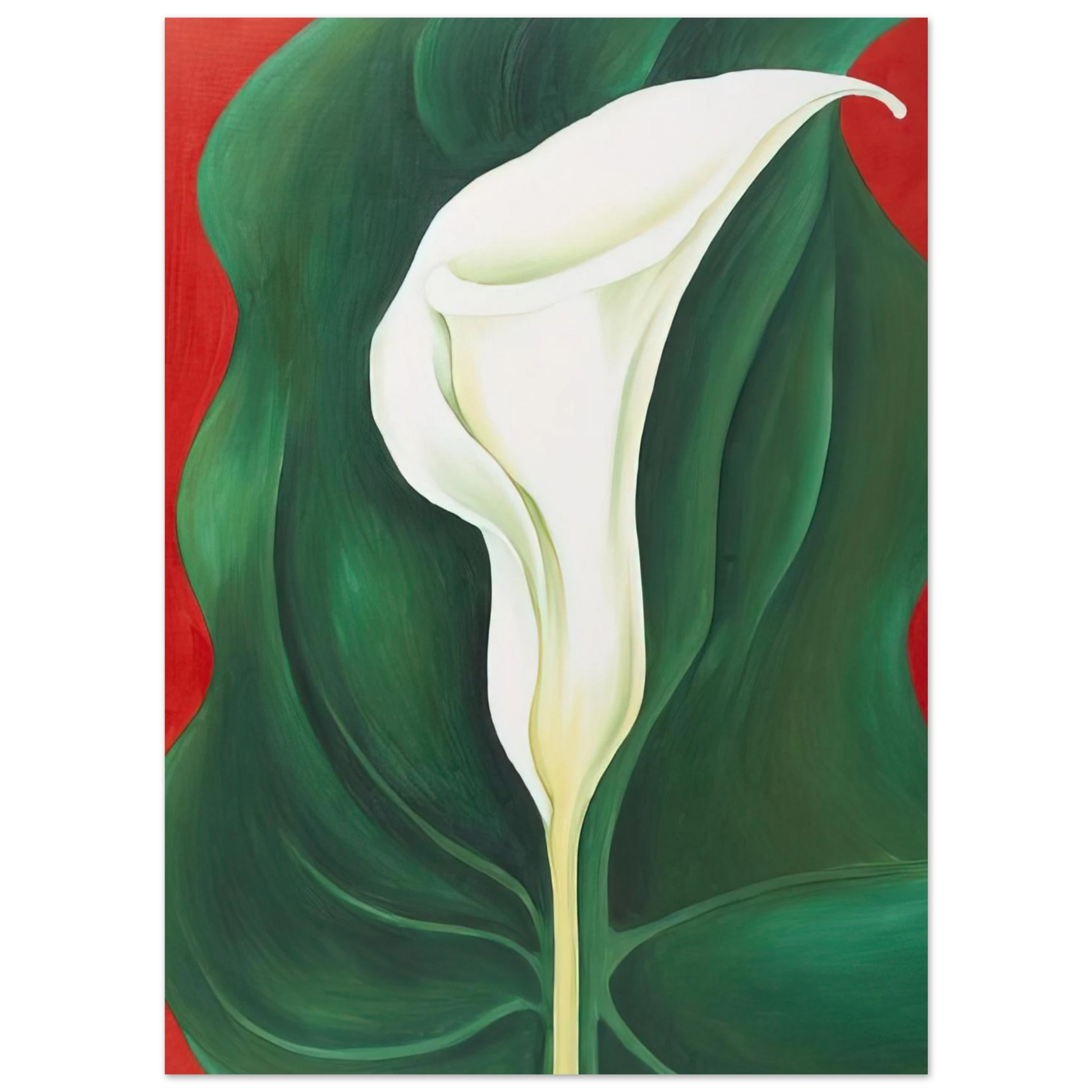 Georgia O'Keeffe - Single Calla Lily  Red  Fine Art Poster - 40x60 cm / 16x24 inches