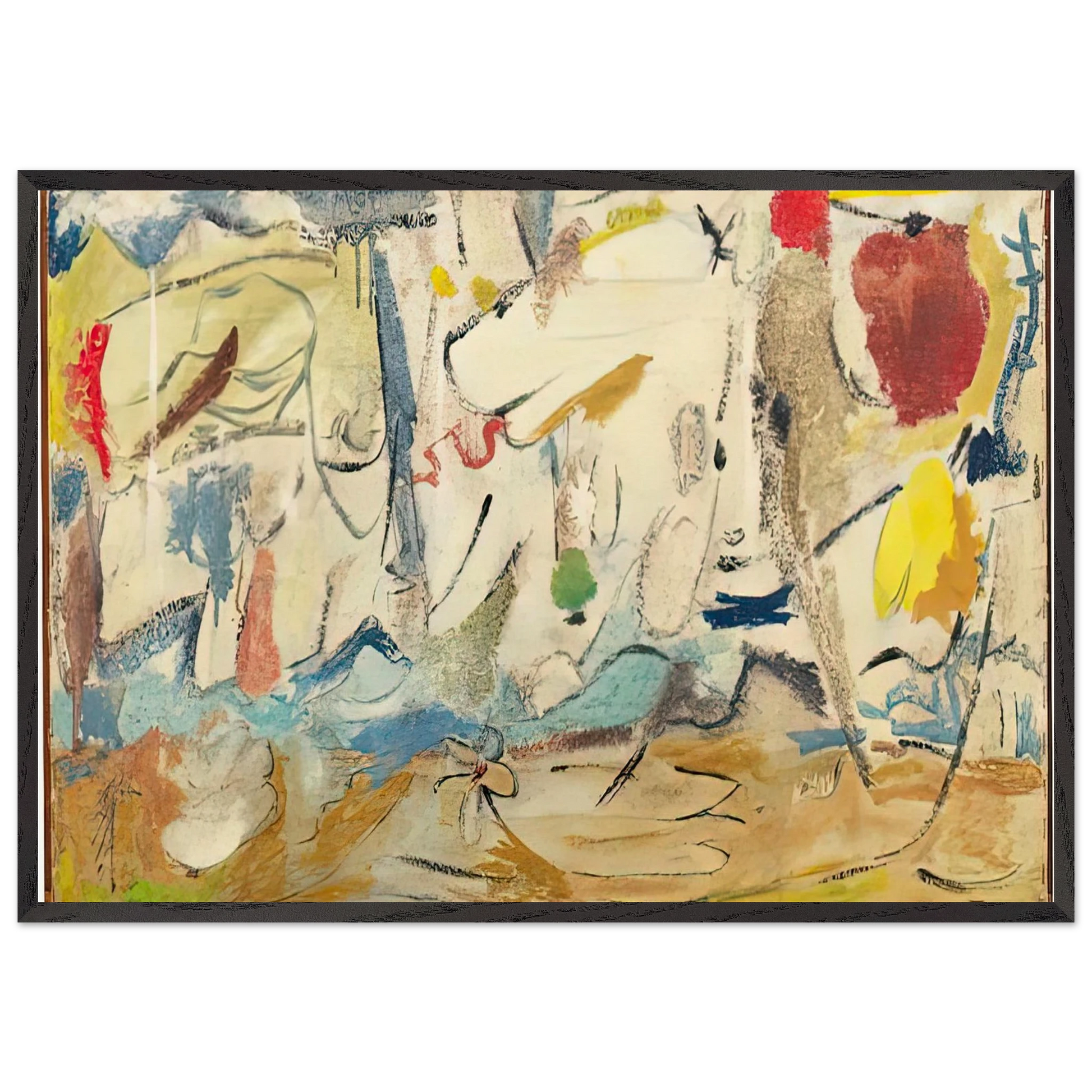 Cloudscape 1951- - Helen Frankenthaler Framed Art Print – Black Wooden Frame - Default Title - -Framed Art Print