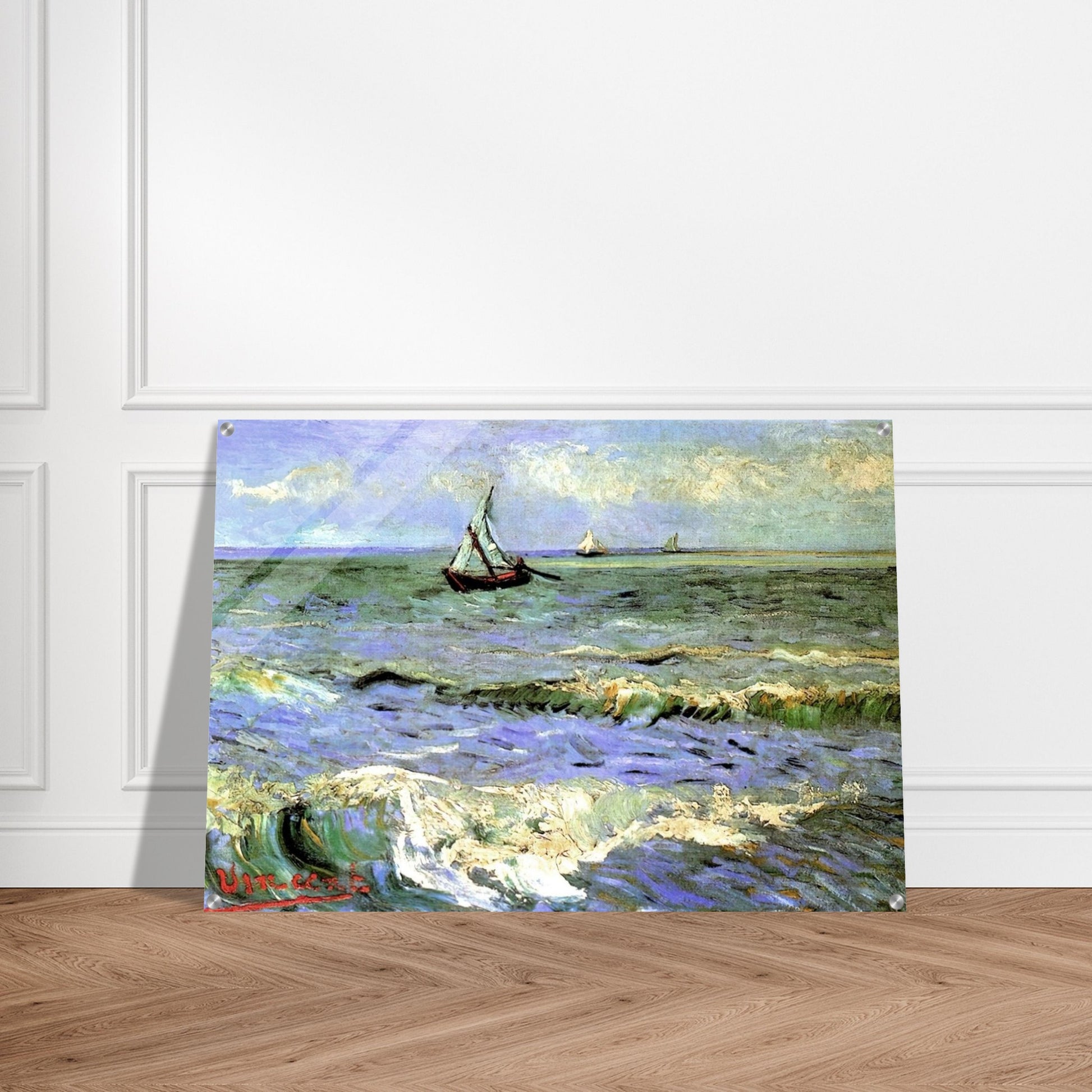 Seascape at Saintes-Maries - Vincent van Gogh Acrylic Print - 70x100 cm / 28x40″ inches