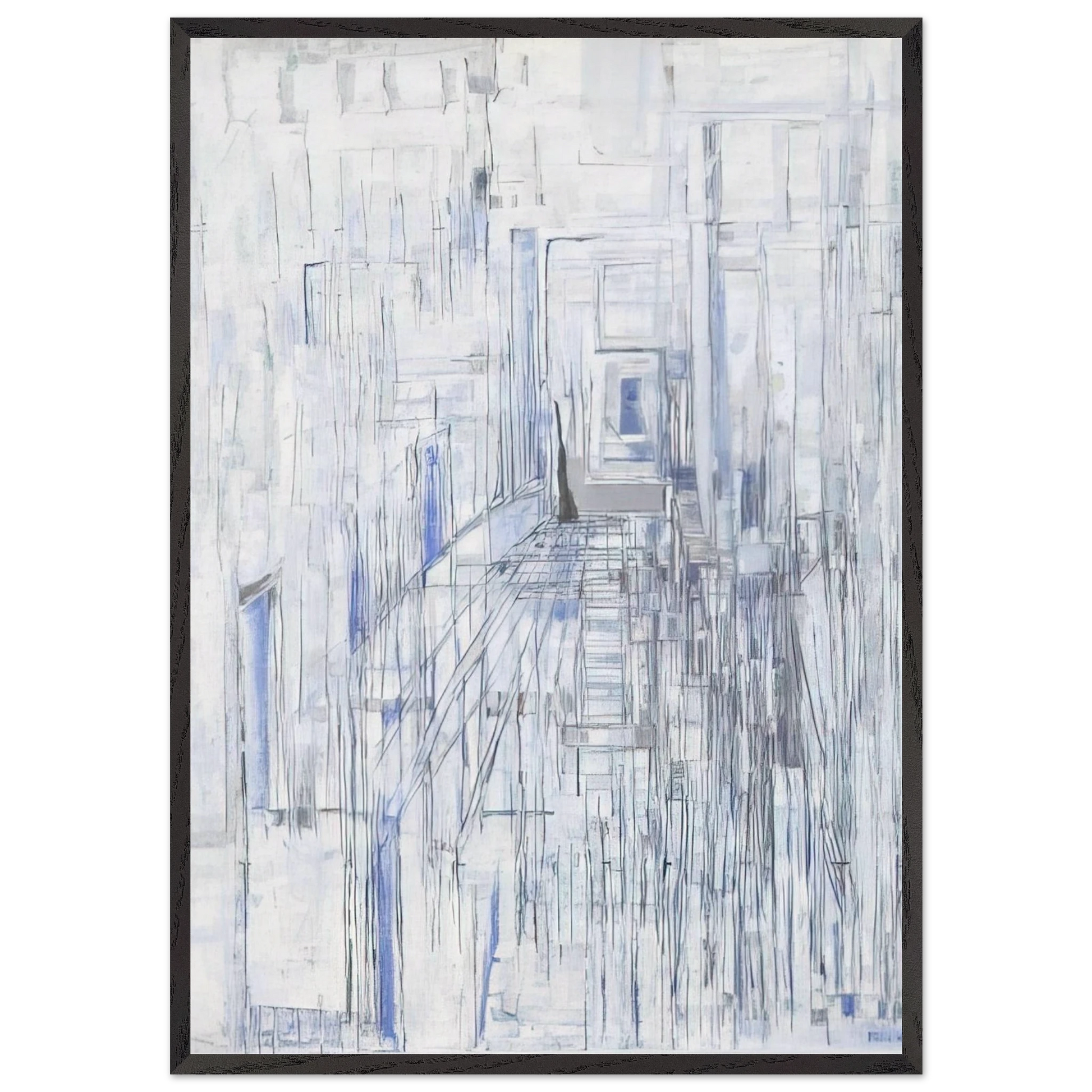 Passage of the Mirrors - 1981 - Maria Helena Vieira da Silva Framed Art Print – Black Wooden Frame - Default Title - -Framed Art Print