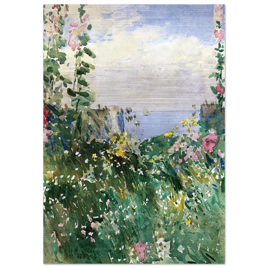 Isles of Shoals Garden, Appledore - Childe Hassam Brushed Aluminum Print - 70x100 cm / 28x40 inches | Childe Hassam Aluminum Print | Childe Hassam Prints